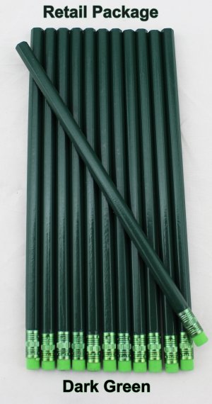ezpencils - 12 pkg. Blank Hexagon Pencils - Dark Green