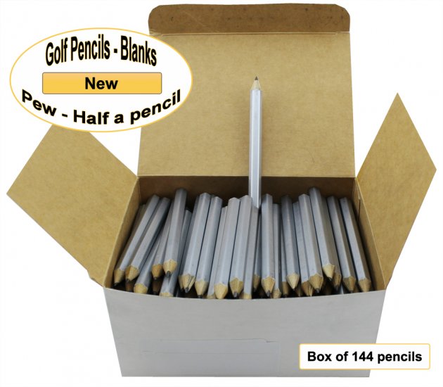 ezpencils -144 Silver Golf Without Eraser- Blank Pencils - Click Image to Close
