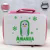 Personalized Penguin Theme - Pink School Lunch Box for kids
