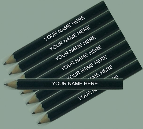 ezpencils - 24 pkg Personalized Hexagon Dark Green Golf Pencils - Click Image to Close