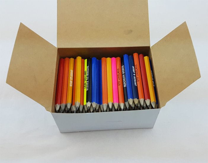 ezpencils - Misprinted Assorted Colors Golf Pencils - 144 pkg. - Click Image to Close