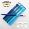 ezpencils - Personalized Tricolor-Blue Round Pencil - 12 pkg