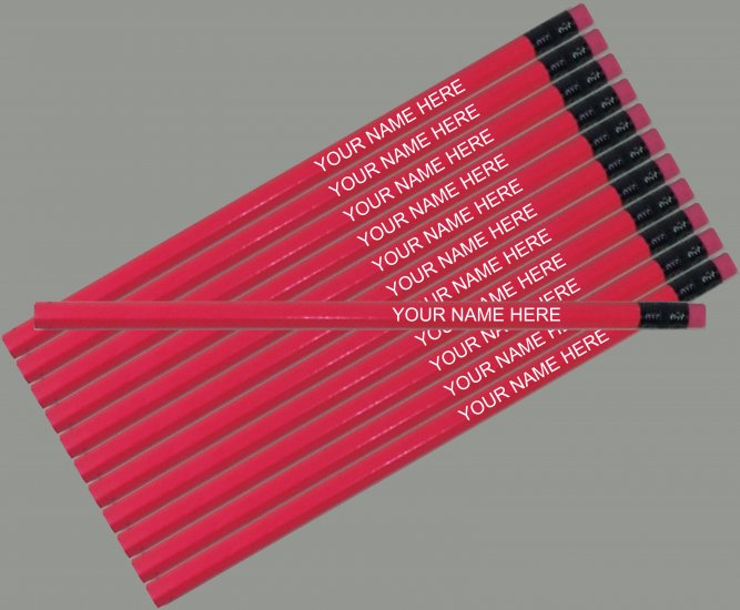 ezpencils - 12 pkg. Neon Pink Hexagon Pencils - Click Image to Close