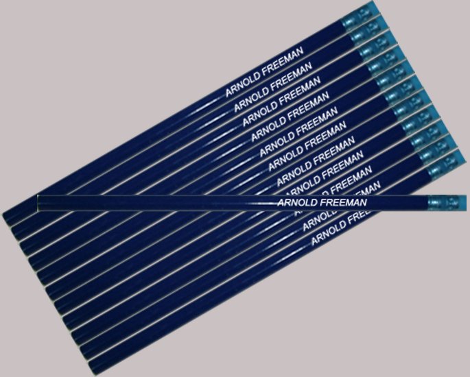 ezpencils - Personalized Dark Blue Hexagon Pencils - 12 pk - Click Image to Close