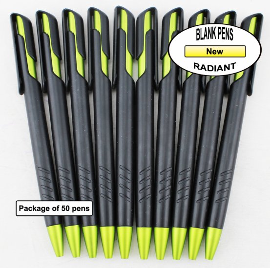 Radiant Pen -Black Body & Metallic Green Accents-Blanks- 50pkg - Click Image to Close