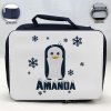 Personalized Penguin Theme - Blue School Lunch Box for kids