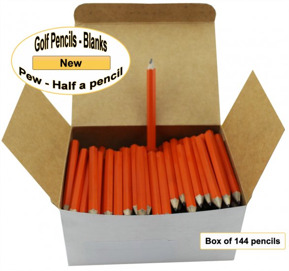 ezpencils -144 Orange Golf Without Eraser- Blank Pencils - Click Image to Close