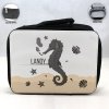Personalized Sea Horse Theme - Black School Lunch Box for kids