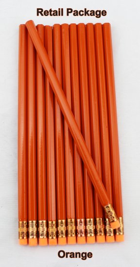 ezpencils - 12 pkg. Blank Hexagon Pencils - Orange - Click Image to Close