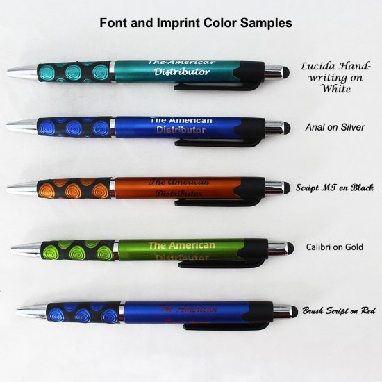 Elegant Tip and Stylus Click - Solid Blue Body & Spotted Grip - Click Image to Close
