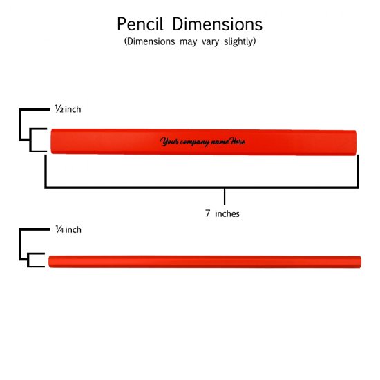 ezpencils - 6 pkg. Personalized Neon Orange Carpenter Pencils - Click Image to Close