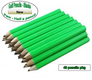 ezpencils - 48 Neon Green Golf Without Eraser - Blank Pencils