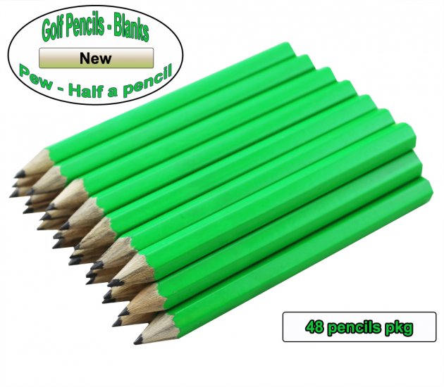 ezpencils - 48 Neon Green Golf Without Eraser - Blank Pencils - Click Image to Close