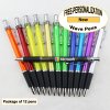 Wave Pen, Assorted Colors, Black Grip, 12 pkg - Custom Image