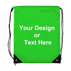 ezpencils, Drawstring Bags-Custom Image and/or Text- Neon Green
