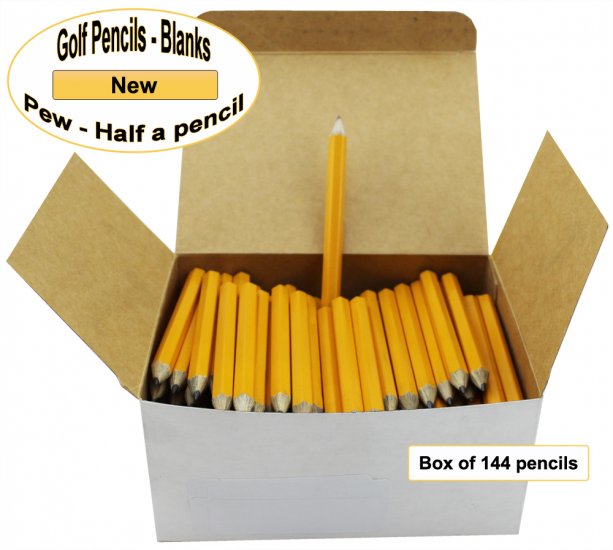ezpencils -144 Yellow Golf Without Eraser- Blank Pencils - Click Image to Close