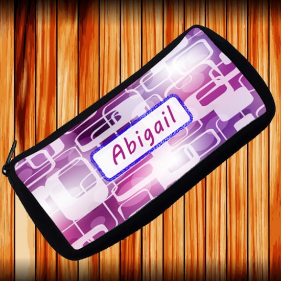 Personalized Abstract Purple Pencil Case - FREE PERSONALIZATION - Click Image to Close