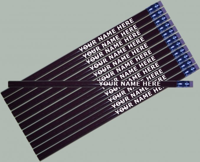 ezpencils - Personalized Purple Hexagon Pencils - 12 pk - Click Image to Close