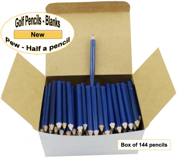 ezpencils -144 Dark Blue Golf Without Eraser- Blank Pencils - Click Image to Close