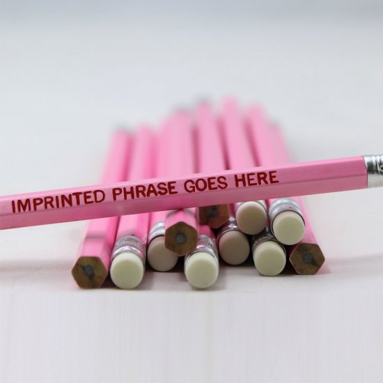 ezpencils - Personalized Pearl Pink Hex Pencils - 144 Pencils - Click Image to Close