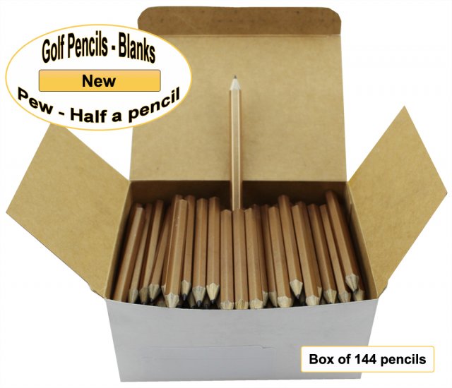 ezpencils -144 Gold Golf Without Eraser- Blank Pencils - Click Image to Close