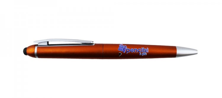 Touch Pen, Orange Body with Silver Accents 12 pkg - Custom Image - Click Image to Close