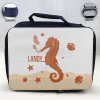 Personalized Sea Horse Theme - Blue School Lunch Box for kids