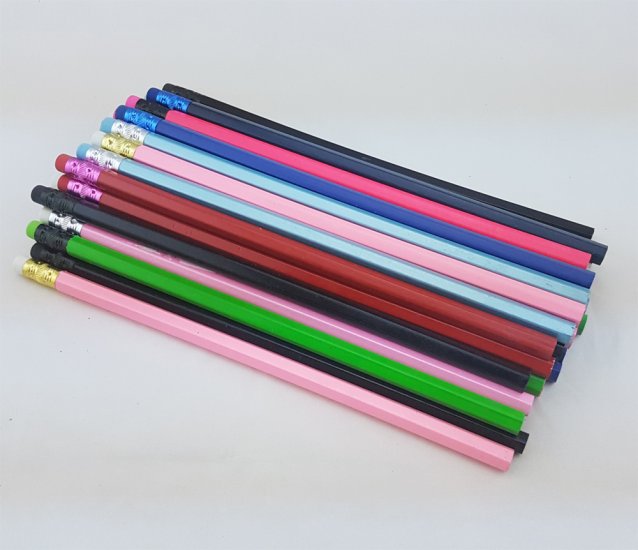 ezpencils - 144 Assorted Colors Hex Pencils - Non-Personalized - Click Image to Close
