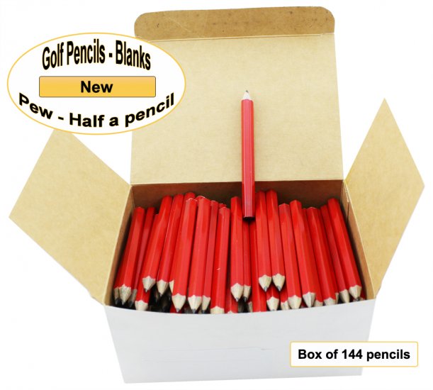 ezpencils -144 Red Golf Without Eraser- Blank Pencils - Click Image to Close
