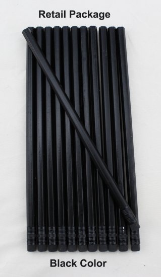 ezpencils - 12 pkg. Blank Hexagon Pencils - Black - Click Image to Close