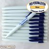 Personalized Clipper Pen, Clear Body with a Blue Clip 12 pkg