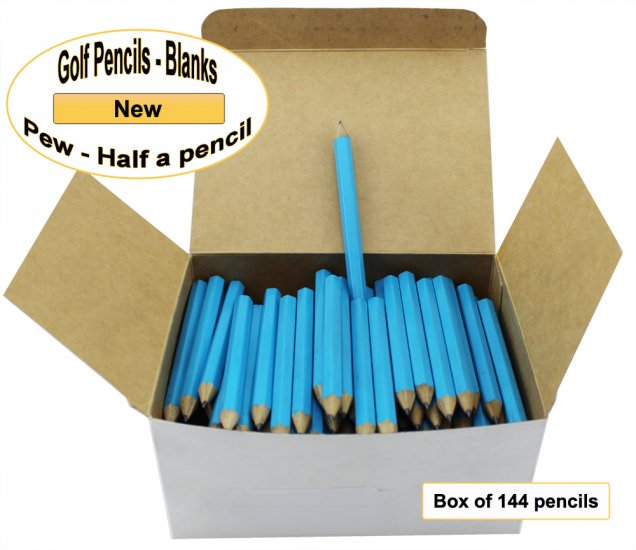 ezpencils -144 Sky Blue Golf Without Eraser- Blank Pencils - Click Image to Close