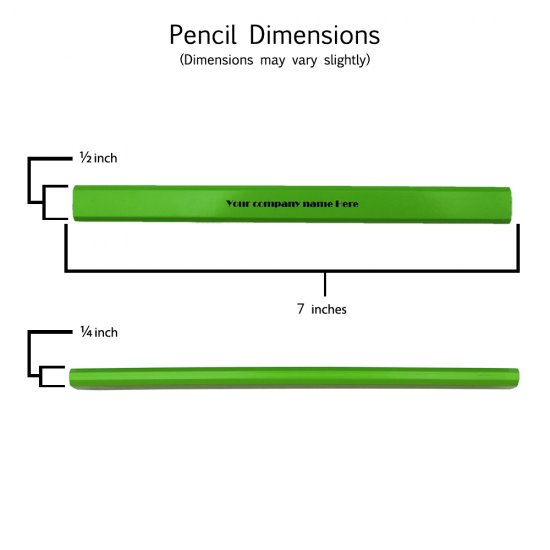 ezpencils - 6 pkg. Personalized Neon Green Carpenter Pencils - Click Image to Close
