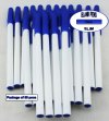 Slim Pen -White Body and Blue Accents- Blanks - 50pkg