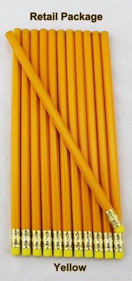 ezpencils - 12 pkg. Blank Hexagon Pencils - Yellow - Click Image to Close