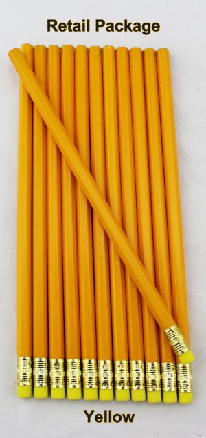 ezpencils - 12 pkg. Blank Hexagon Pencils - Yellow