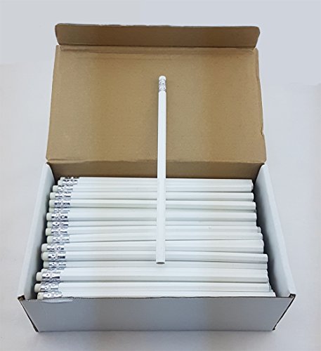 ezpencils - 144 White Hex Pencils - Non-Personalized - Click Image to Close