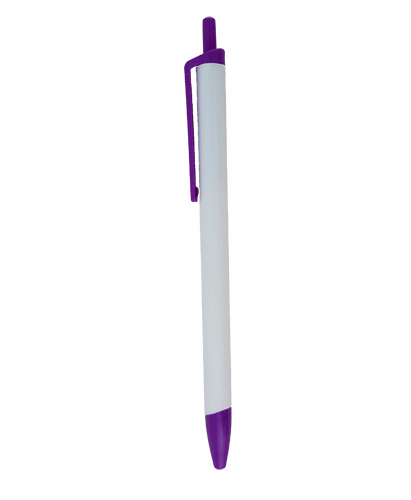 White Body - Purple Top & Bottom - Champion Pens - 12 pkg. - Click Image to Close
