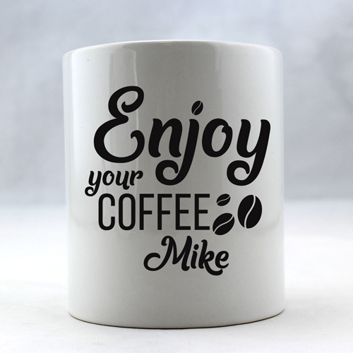 Enjoy Your Coffee Personalized Coffee Mug - Click Image to Close
