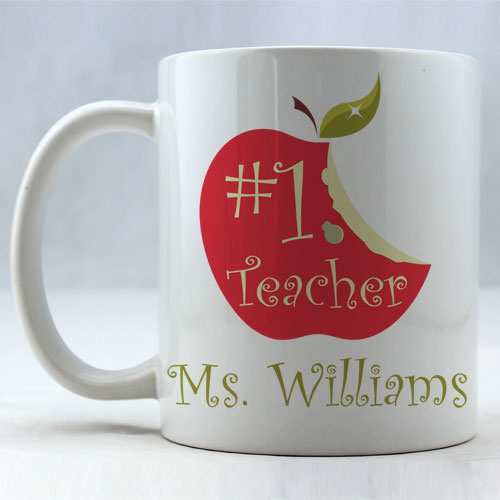#1 Teacher Personalized Coffee Mug - Click Image to Close