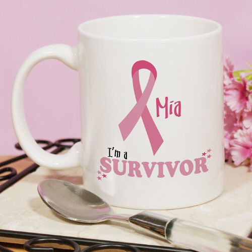 I'm A Survivor - Breast Cancer Awareness Personalized Coffee Mug - Click Image to Close